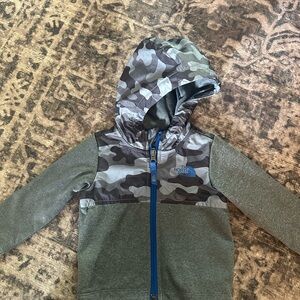 The North Face Gray and Blue Hoodie Sweatshirt